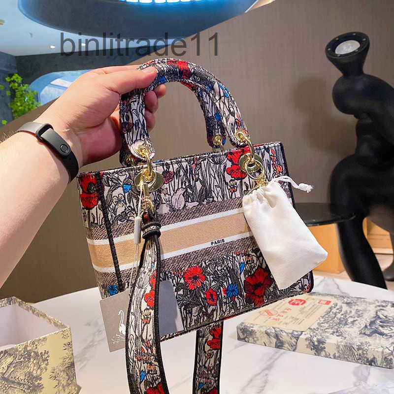 

Luxury D Handbags Designer Women Canvas Print Lady Tote Bag Luxurys Designers Bags Paris Brand Fashion DLite Houndstooth Crossbody Woman, 05