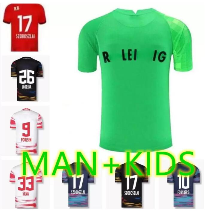 

21/22/23 RB NKUNKU Leipzigs SILVA Soccer Jerseys 4th 2021 2022 2023 RBL football jerseys HAIDARA OLMO SZOBOSZLAI Poulsen Klostermann FORSBERG LAIMER Men Kids Kit, Kids size
