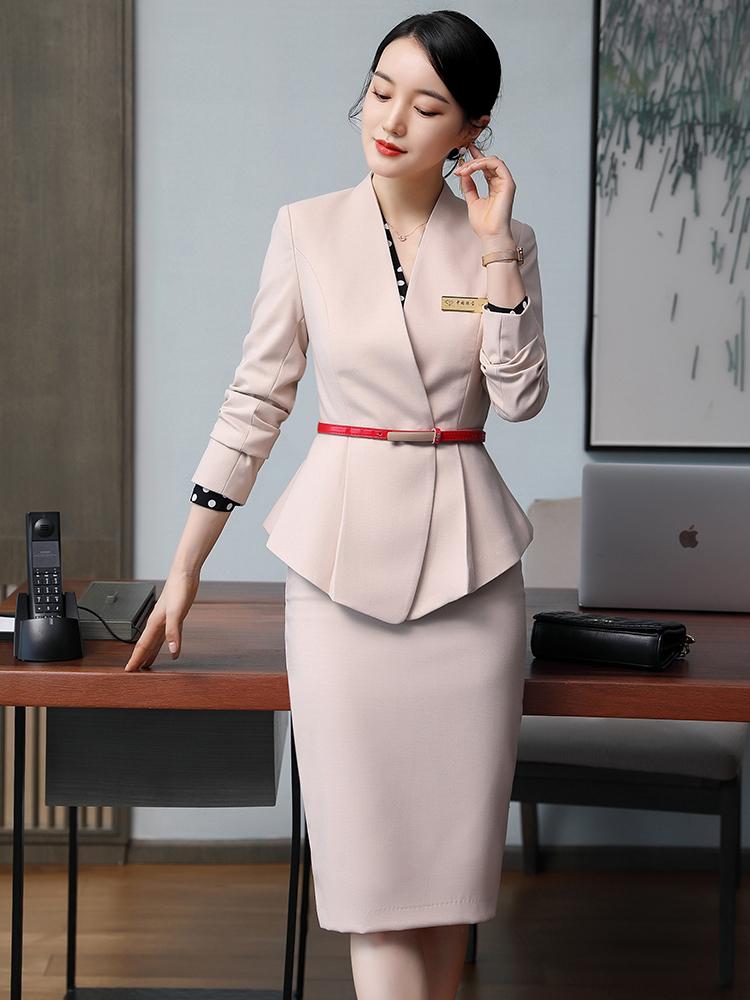 

Women's Two Piece Pants Fashion Elegant Ladies Office Blazers Suits With 2 Set Tops And Skirt Professional Women Business Work Wear OutfitsW