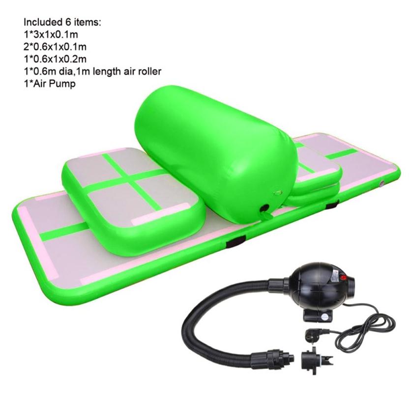 

Set Airtrack Portable Home Air Fitness Gymnastics Practice Jumping Inflatable Air Track Training For 276W