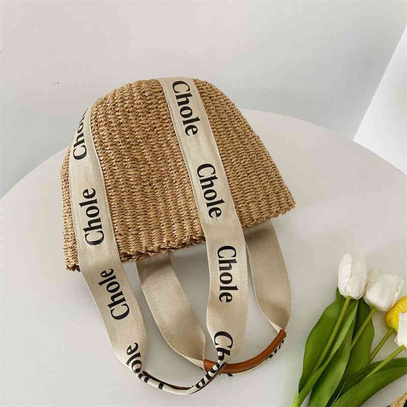 

Bag 2022 Designer Bags Woody Choles Embroidery Tote Shopping Bag Luxury Cholesss Underarm Handbags Straw Woven Handbag Beach Vacation Classical Bag H2pn, Large size upper mouth 44cm high 28cm