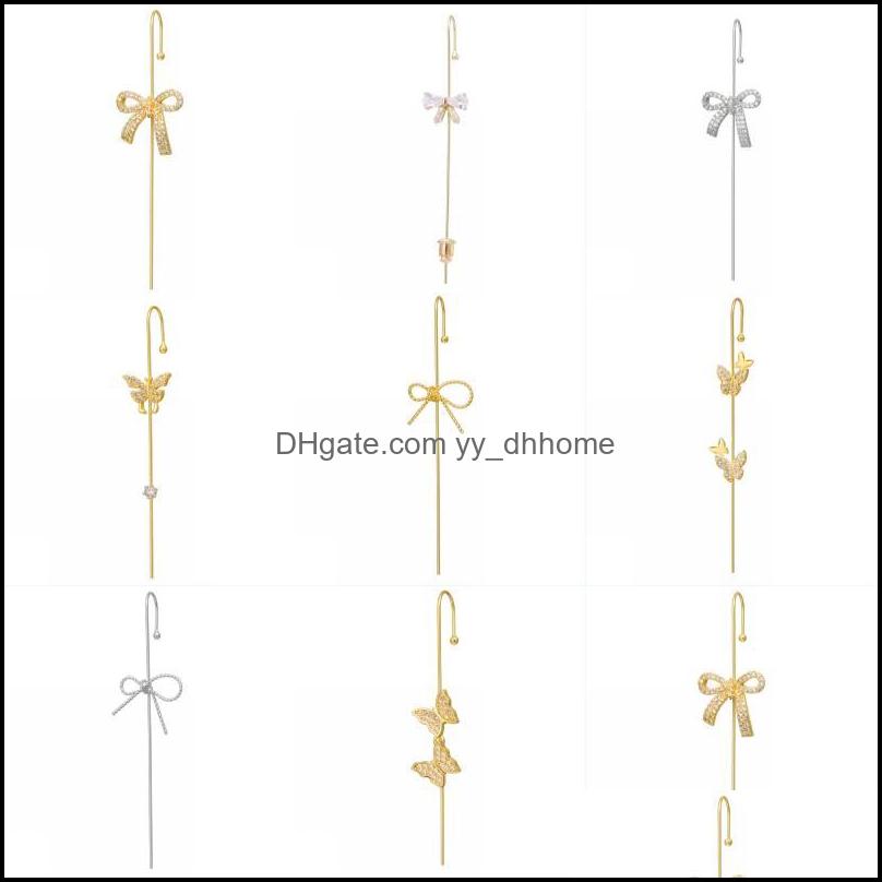 

Other Earrings Jewelry Bow Rhinestone Piercing Charm Cler Hook Earring For Women Girls Fashion Ear Cuff Studs Gift Dhmwy