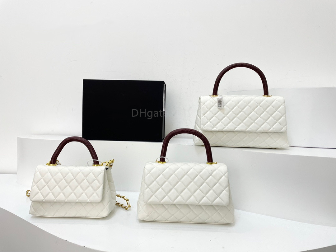 

2022 Designer Handbag Shoulder Chain Bag Clutch Flap coco Totes Bags Wallet lady handles Double Letters Solid Hasp Waist Square Stripes Women Luxury Handbags, Box