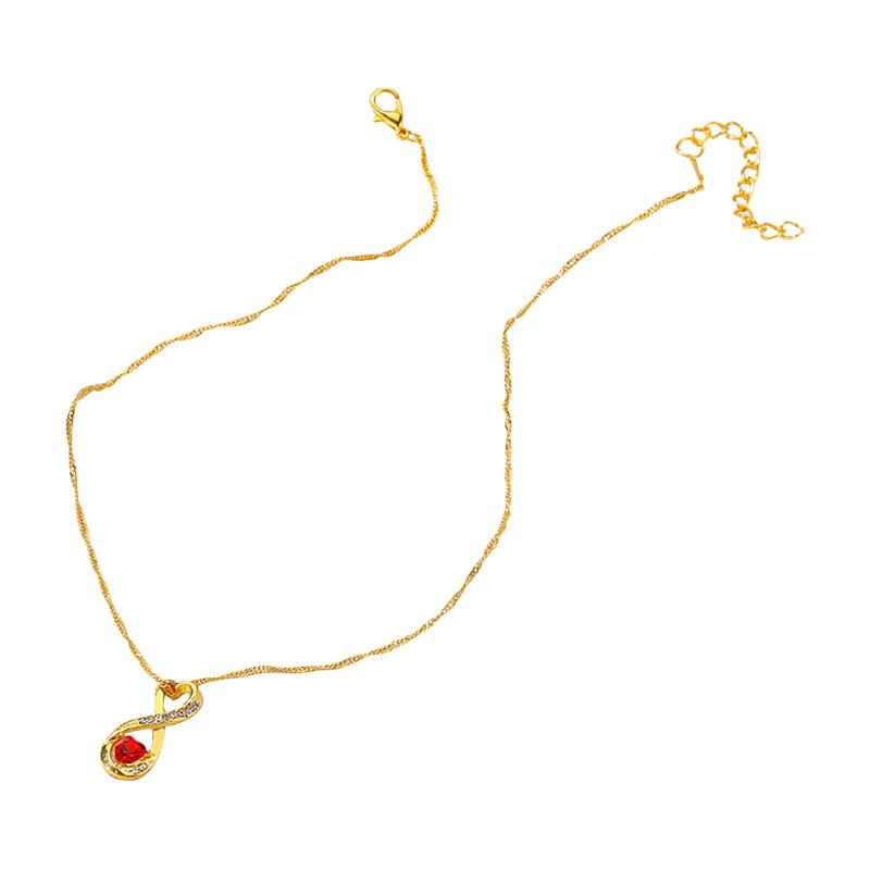 

Chains Gift Chain Exquisite Temperament Imitation Clavicle Gold Crystal Necklace Love Necklaces & Pendants