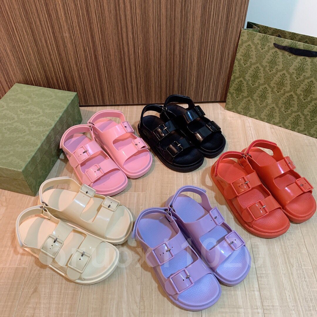 

2022 Sandals Designers Luxurys Sandal Women Sports Student Slipper Thick Soled Leisure Beach Magic Stickers Spring Summer solid colors Multicolor options good