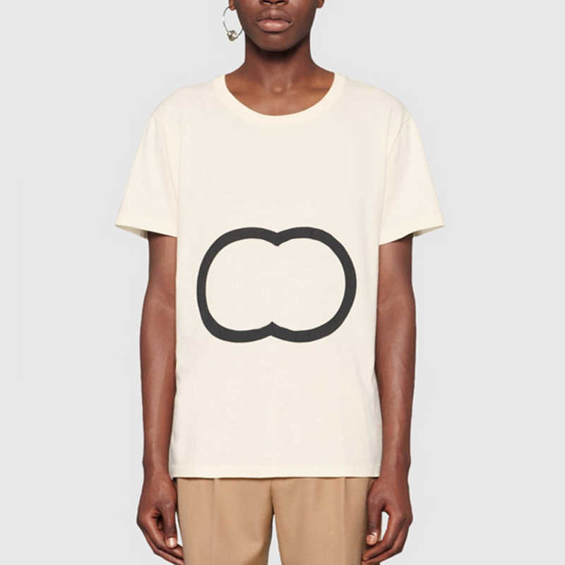 

Ring Letter Printed Tee Beige Fashion Man Women T-shirt Oversize Style FZTX193