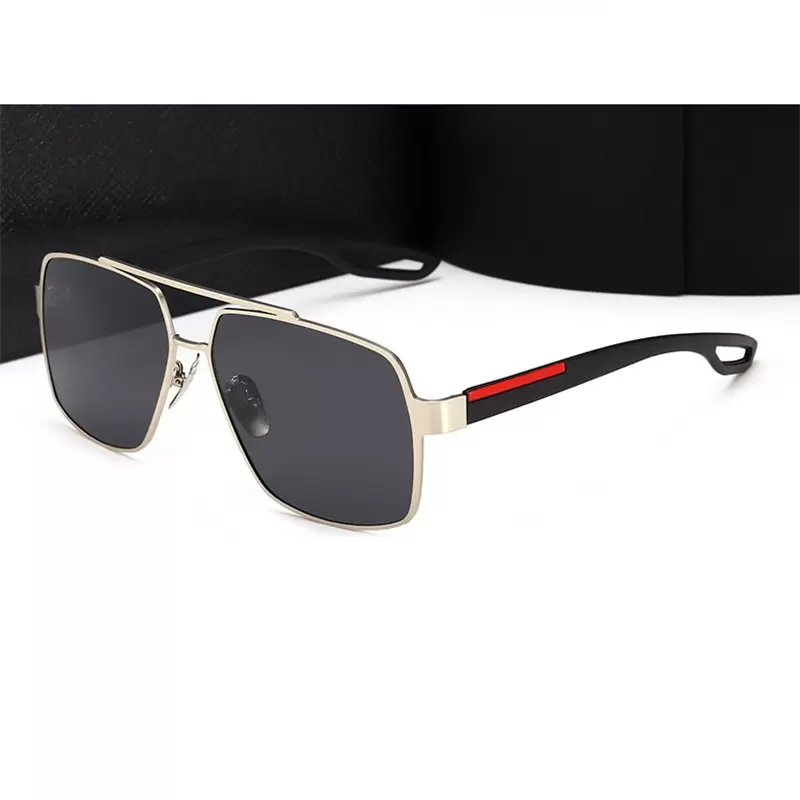 

2022 Retro Polarized Sunglasses Gold Plated Square Frame Brand Luxury Mens Womens Designer Sun Glasses Fashion Eyewear 6 colors