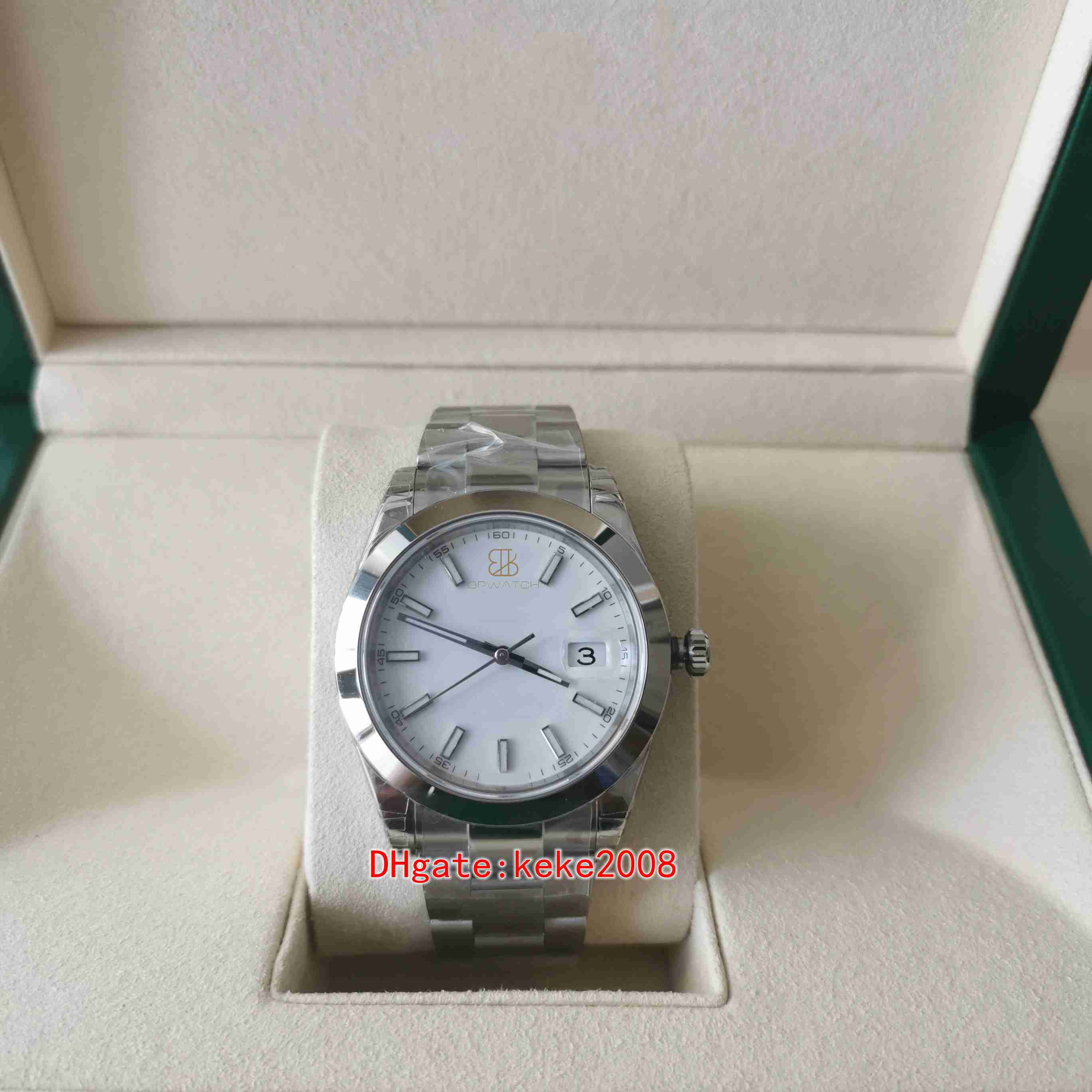 

Excellent Quality Sport Mens Watch BPF 41mm 126300 White Dial light edge LumiNova Oyster Bracelet 2813 Movement Mechanical Automatic Watches Men's Wristwatches, Buy box papers