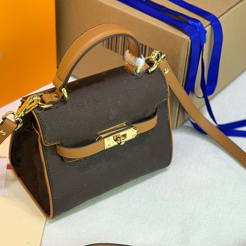 

Women Handbag Crossbody Shoulder Bag Fashion Classic Letter Canvas Genuine Leather Hand Bags Stamped Lock Detchable Strap Belt Lady Tote 02