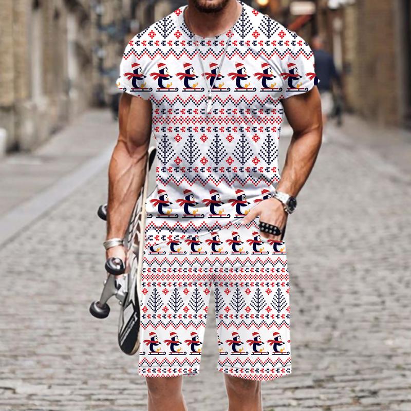 

Men's Tracksuits Neck Outfit Tops Men's Tracksuit Harajuku Summer Hip-hop 2-piece Set Short Sleeve 2022 Fashion 3D Printed Luxury FunnyM, At4645jiaadk2519