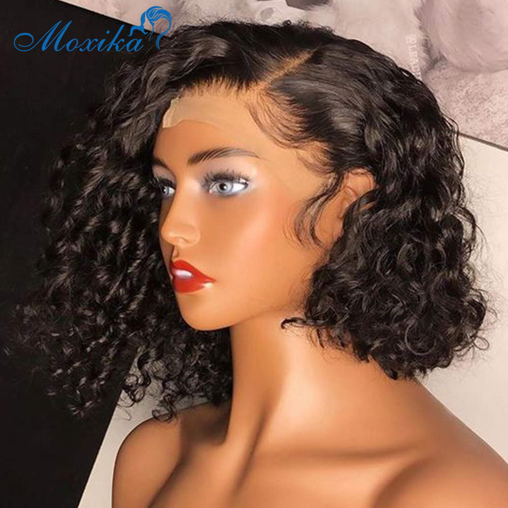 

LX Brand Lace Front Wig Bob Lace Front Wigs Bob Water Wave Wig Remy 150 bob Wig Lace Front Human Hair Frontal Human Hairfactory, Natural color