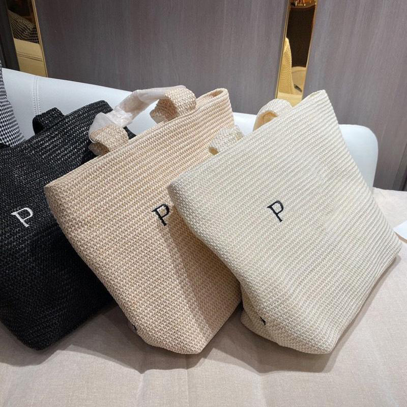 

5A Leisure knitting Shopping Tote Bag Women Fashion Manual Weave Straw Fabrics Large Capacity Vacation Beach Bags Light Wild Wholesale Reusable Designer Handbags, Customize