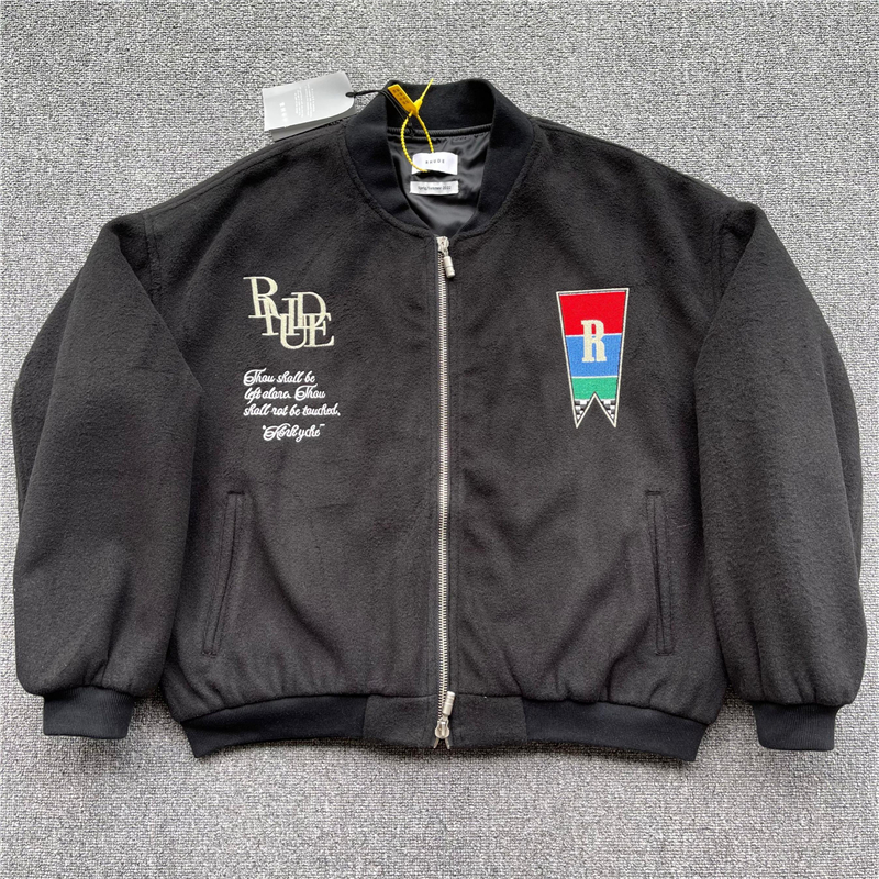 

Vintage Coat Floral Letter Embroidered Wool Baseball Jacket Men Women 1 Top Quality Baseball Outwear