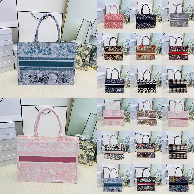 

Designers Multicolor Classic Totes Woman Canvas Shopping Bags Large Capacity Brand Female Handbags Embroidery High Quality Shoulder Bag 41CM, No bags