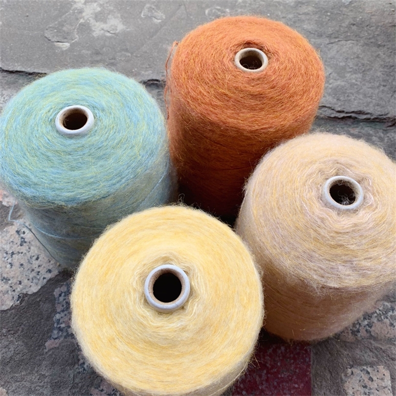 

500g Shiny Gold Silk Wool Mohair Yarn Soft Baby Cashmere 25% Wool Scarf Sweater Hand Knitting Needle Thread Crochet Hats Yarn T200601