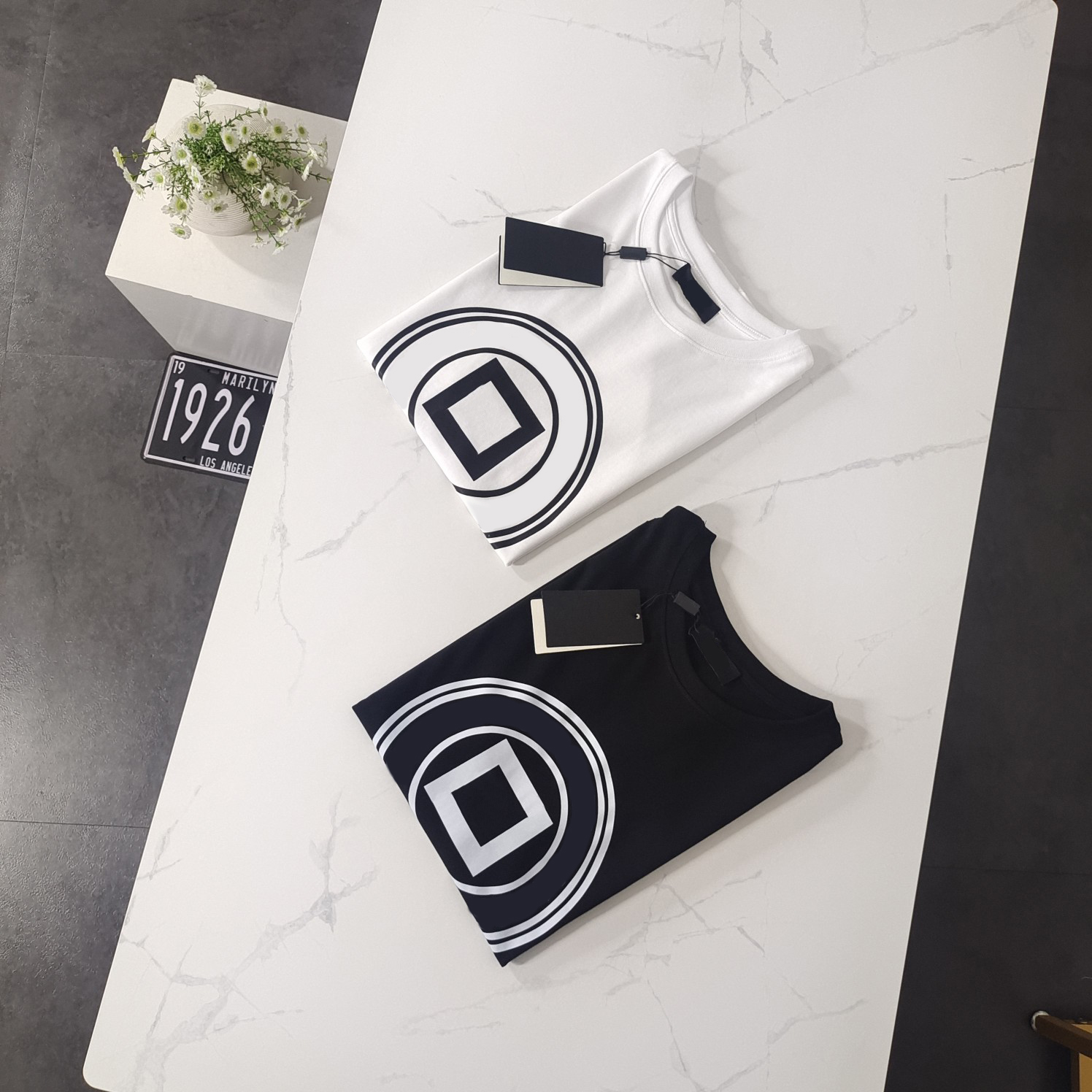 Summer printed short sleeve t-shirt tee mens graphic tees slim half sleeved casual round neck pullover mens FF shirt