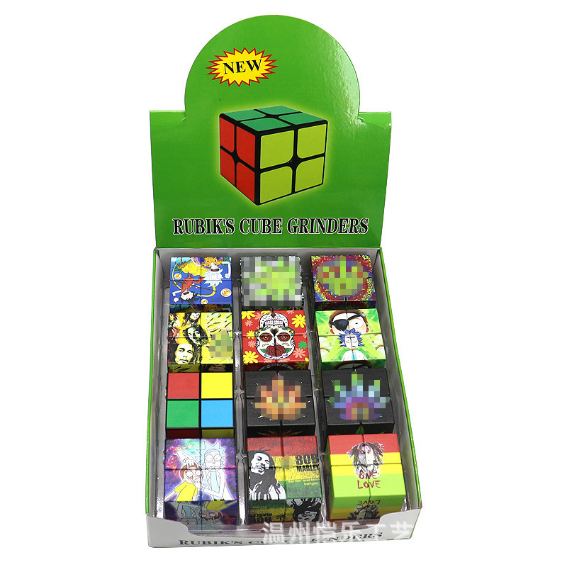 

New Cube 50mm rotatable with strong magnetic herb grinder small plastic four-cube grinders smoking set herbs crusher