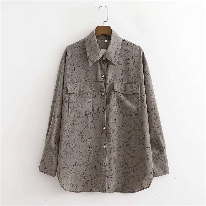 

Women Printed Oversized Shirt Long Sleeves Fashion Lady Loose Woman Blouse Shirt Tops Femme Mujer blusas 210709, As picture
