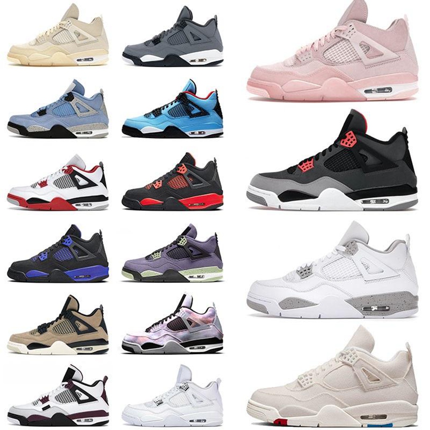 

Mens Sports 4 4s Basketball Shoes Fashion Boots Black Cat Red Thunder University Blue Canvas Zen Master Lightning Womens Sneakers Sports Trainers 7-12