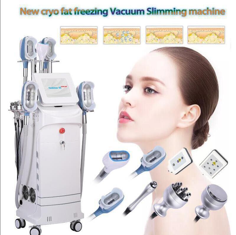 10 in 1Freeze slimming Cryo 5 handles cryolipolysis working together double chin removal weight reduce laser fat freezing shaping cavitation mach
