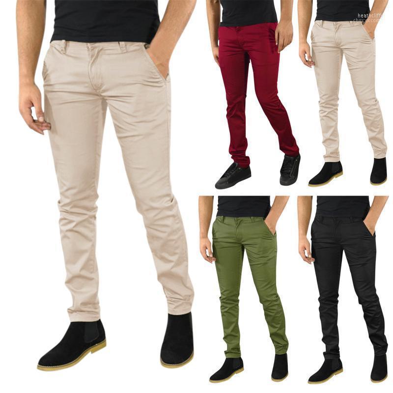 

Men's Pants White Slip Male Casual Business Solid Slim Zipper Pocket Cropped Pencil Pant TrousersMen's Men'sMen's Heat22, Black