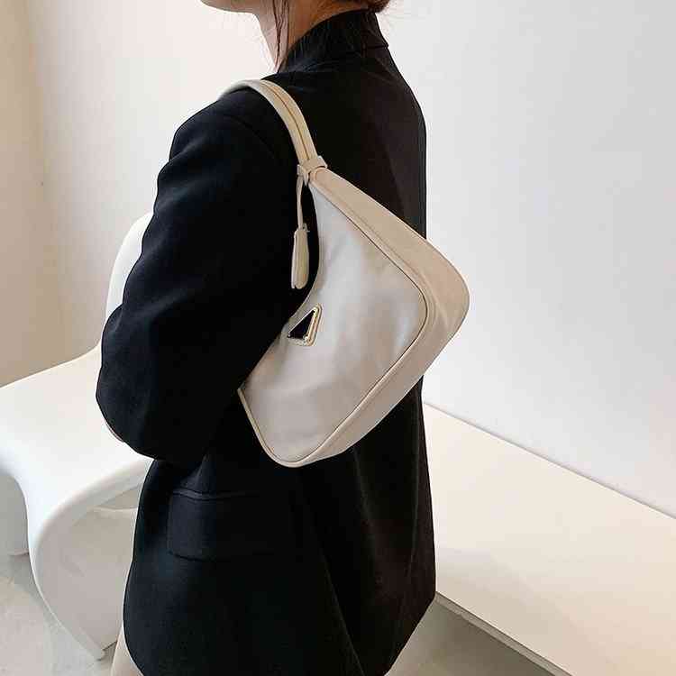 

Handbags new triangle hobo armpit three in one waterproof nylon cloth vintge stick handbag Purse, Black