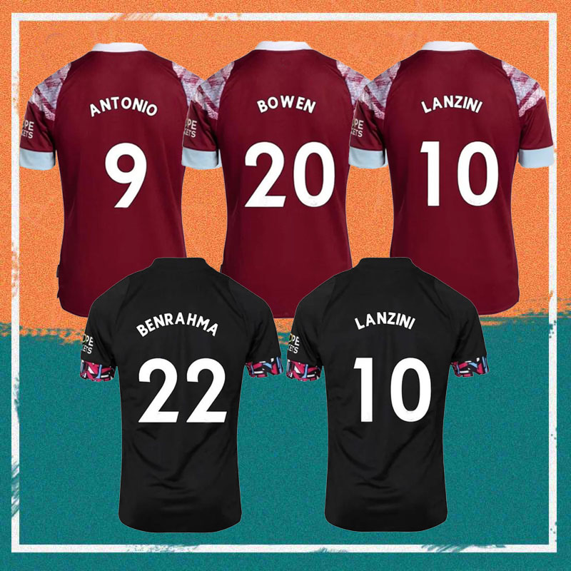 

22/23 West Hams Soccer Jersey 2022 Home YARMOLENKO LANZINI ANTONIO NOBLE P.FORNALS Shirt Away BOWEN BENRAHMA MASUAKU football uniform, Away kids kit