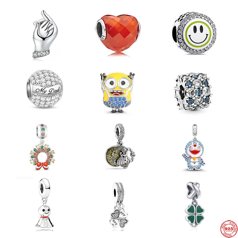 925 Sterling Silver Dangle Charm For Making Women Berloque New Authentic Beads Bead Fit Charms Bracelet DIY Jewelry Accessories