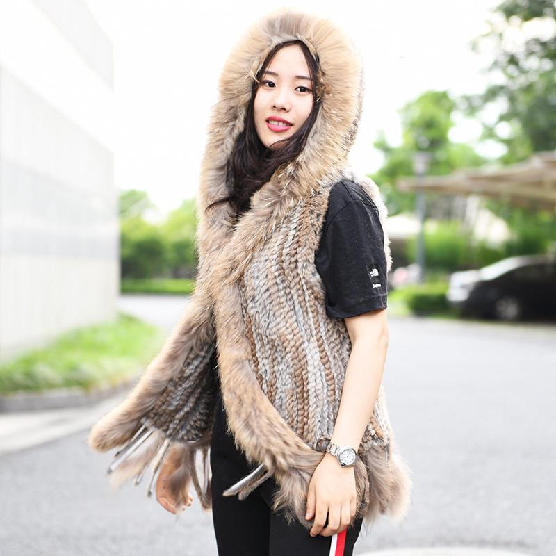 

Women's Vests CX-G-B-97 Fashion Spring Casual Genuine Knitted Fur Vest Womens Slimming Gilet / Waistcoat Square Collar Free SizeWomen's Wome, White