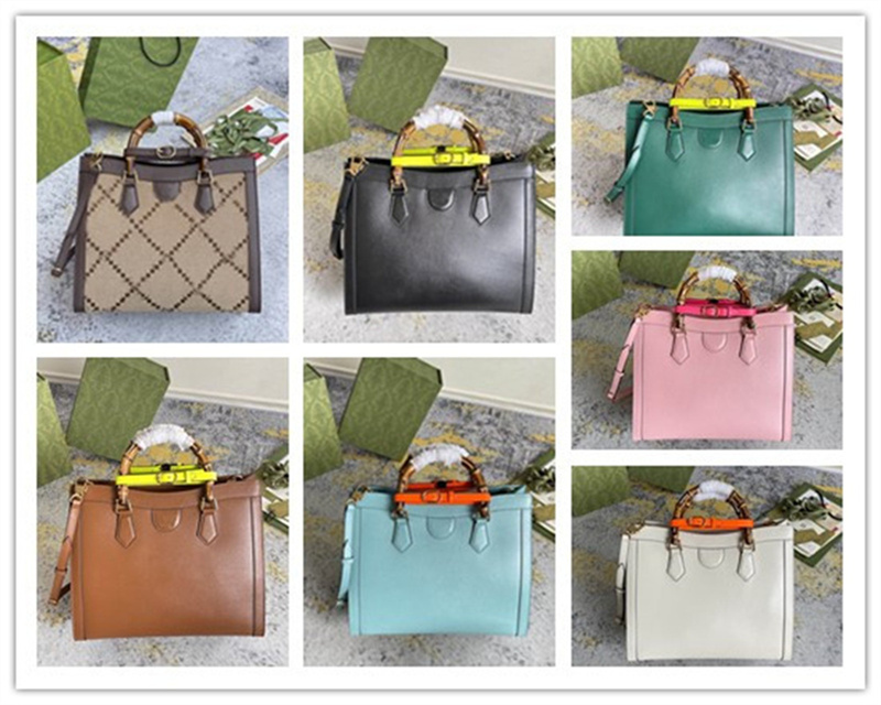 

Designer Luxury 21Aw Diana Jumbo Medium 2Way Leather Bag 655658 Canvas Razor Brown Vanboot Top Handle Tote 7A Quality MW6B