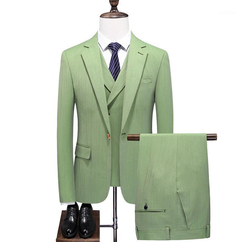 

Men' Suits & Blazers Slim Fit Apple Green Mens Wedding 2022 Groom Costume Homme 3-pcs Elegant Party High Quality Fashion Men