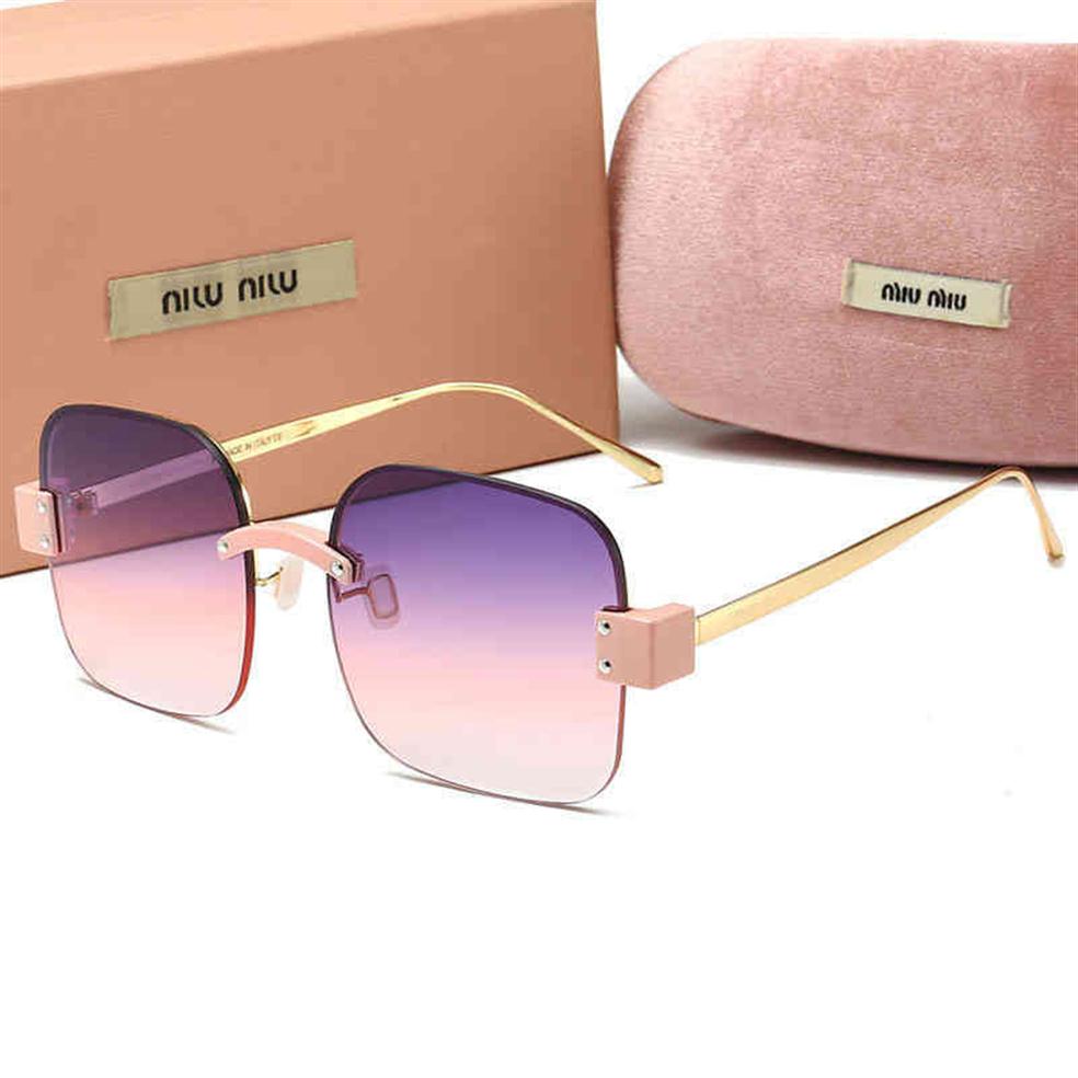 

Fashion frameless sunglasses miu womens color film square square sun glasses driving polarized eyewear315H
