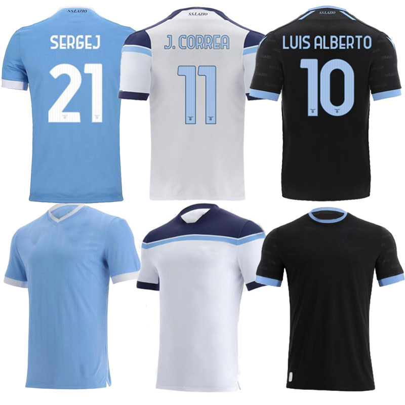 

21 22 Lazio soccer jersey 2021 2022 Lazio anniversary football shirt Black LUIS ALBERTO IMMOBILE SERGEJ Men Kids kits maillot maglia da calcio, 2122