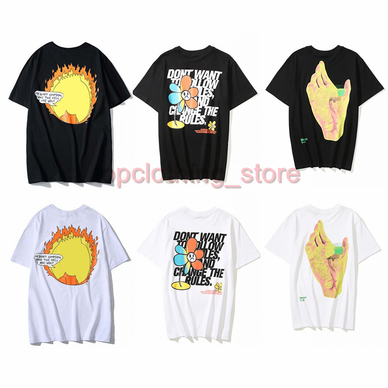 

New Fashion Mens T Shirts Hip Hop Womens Short Sleeve Tees High Street Simpson Print Casual Loose Tops Asian Size M-2XL, #05