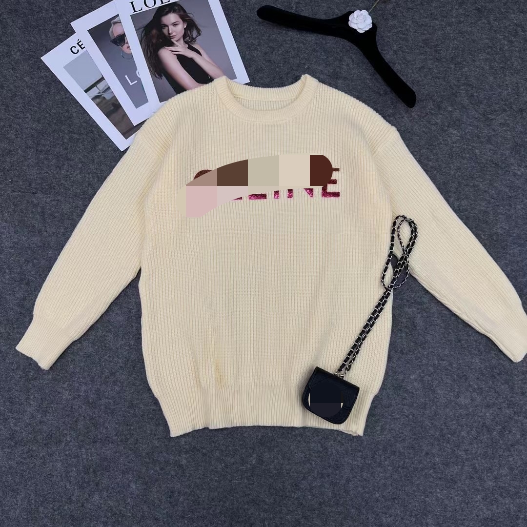 

7109 2022 Milan Runway Spring Summer Brand Same Style Sweater Long Sleeve Black White Striped Pullover High Quality Womens qian