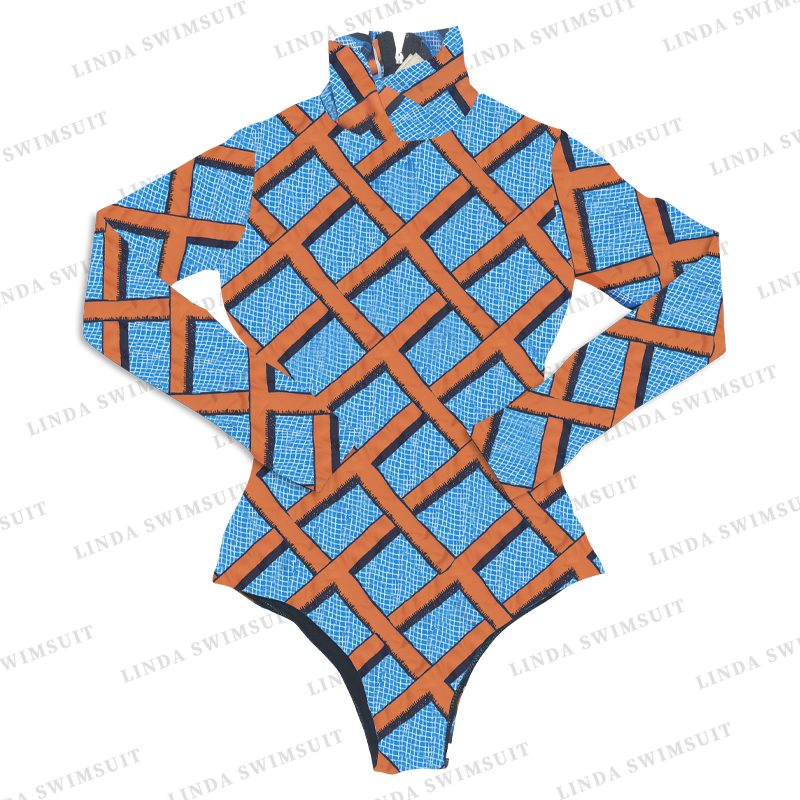 

womens sexy swimsuit, luxury swim bikini swimwear, full logo letters printed one-piece pure color zip neck longe sleeves simple summer swimsuits bikinis bathwear, Black