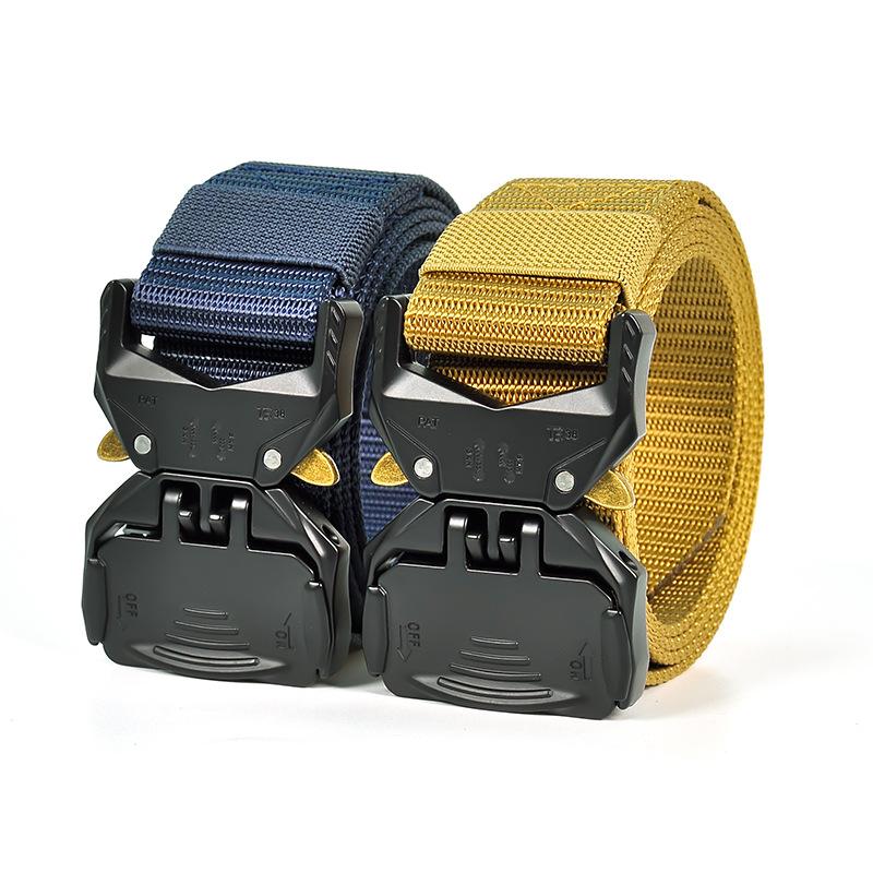

Belts Military Equipment Combat Tactical Belt For Men US Army Training Nylon Magnetic Buckle Waist Outdoor Hunting BeltBelts, Beige
