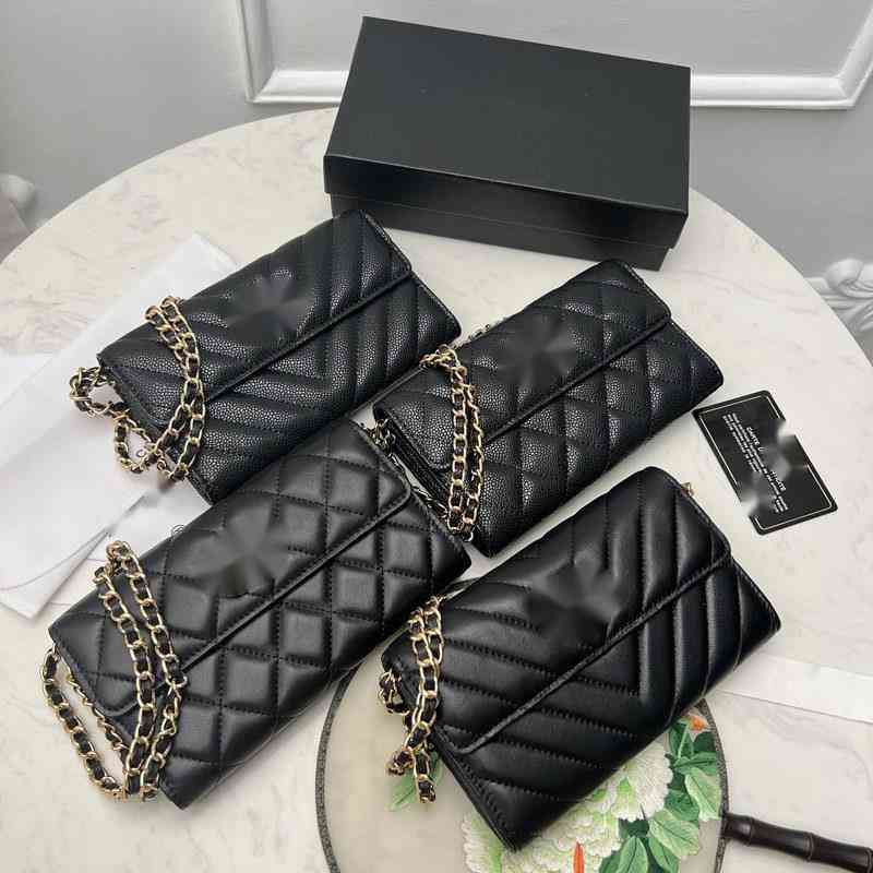 

Luxury Brand design 6003 Letter plaid woman's shoulder Chain CC bag lambskin vintage V-shaped messenger bags caviar Leather mini evening bag 2.55 woc Flap Bags, Picture show