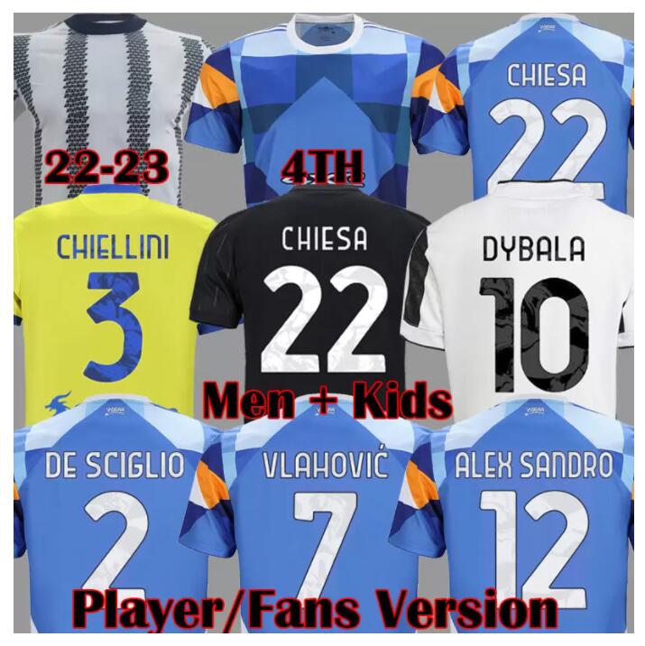 

21 22 VLAHOVIC FOURTH KIT juventus soccer jersey 2021 2022 DYBALA MORATA CHIESA McKENNIE LOCATELLI JUVE Top football shirt chiellini bonucci 4th Kits Men Kids sets, 22 23 home