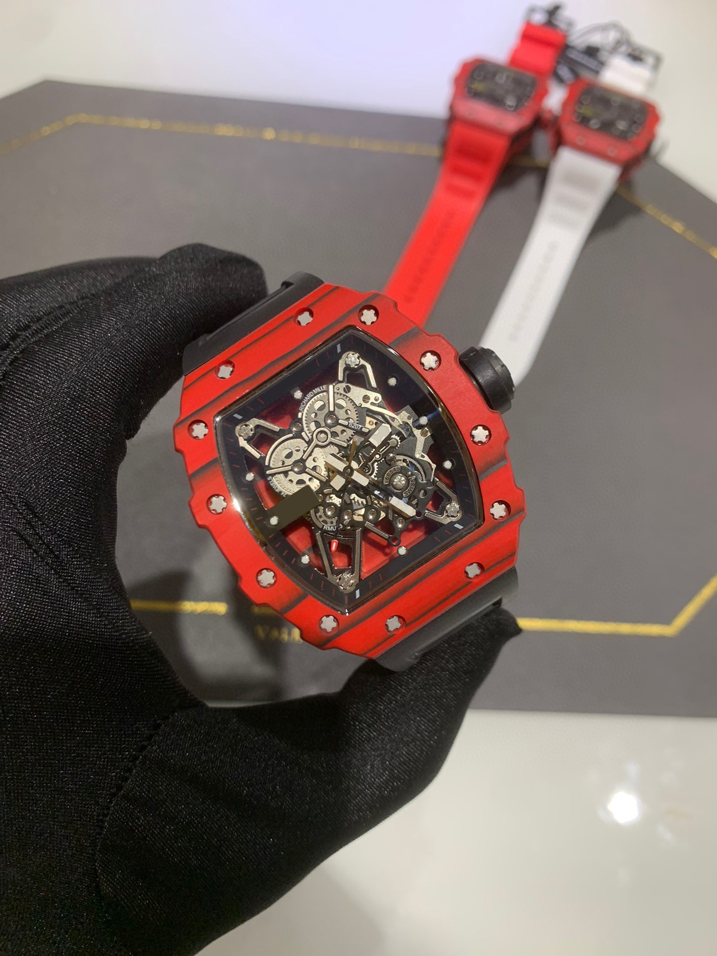 

Rm035-01 mechanical movement carbon fiber shell coated glass Watch