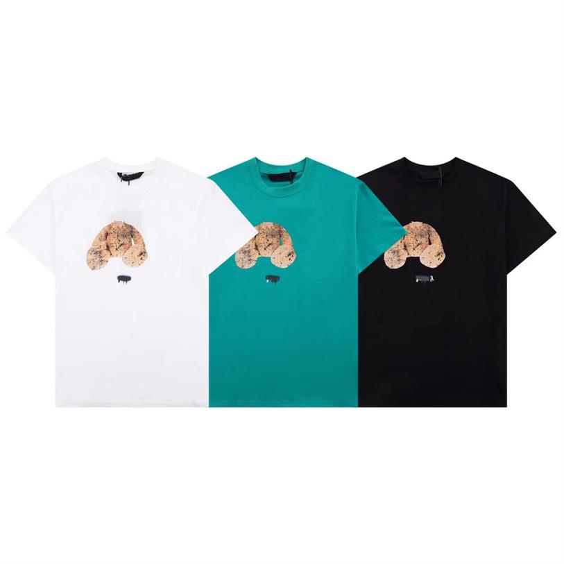 

2022 high end cotton short sleeved T shirt loose men s and women s summer tide brand online celebrity stitching student couple half sleeves 77, Green