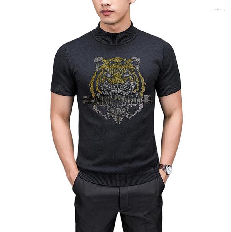 

Men' Sweaters Streetwear Cartoon Men Sweater Short Sleeves Top Male O-neck Pullover Anime Casual Knitted Mari22, As picture shown