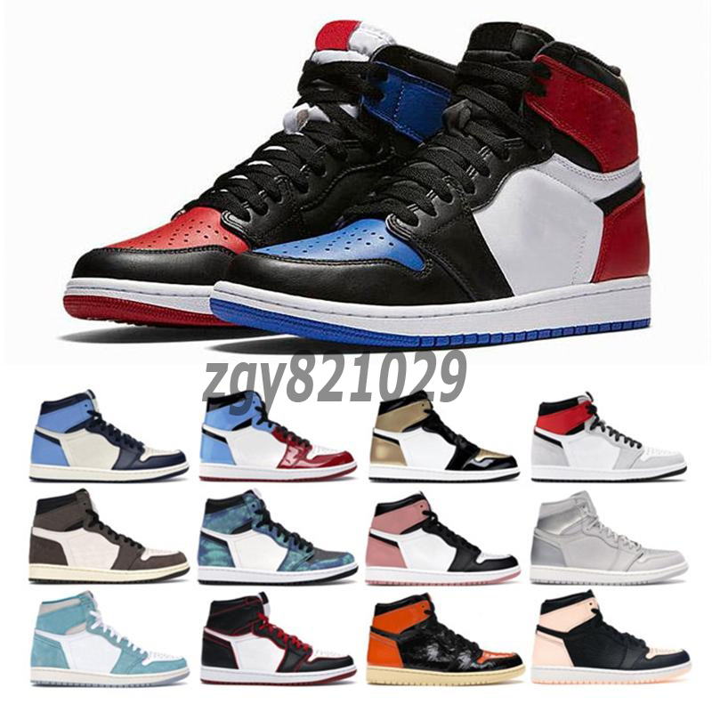 

2022 Mens Jumpman 1 High Basketball Shoes 1s University Blue Dark Mocha Lightning Pollen Hyper Royal Chicago Shoe Women Sports Sneakers Trainers, Color 2