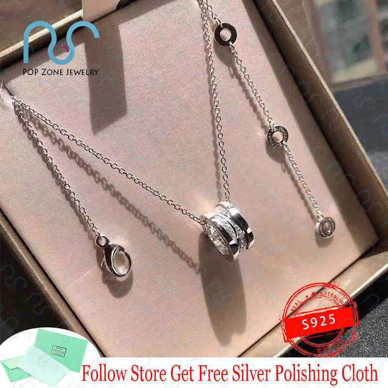 Famous Brand S925 Sterling Silver Necklace, Legendary Zero Series Luxury Necklace, Full Spiral Zircon Jewelry with-image-747058781