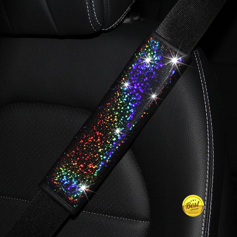 

Safety Belts & Accessories 1Pcs Soft Seat Belt Shoulder Pads Bling Car Rhinestone Protect Pad Cover Cushion