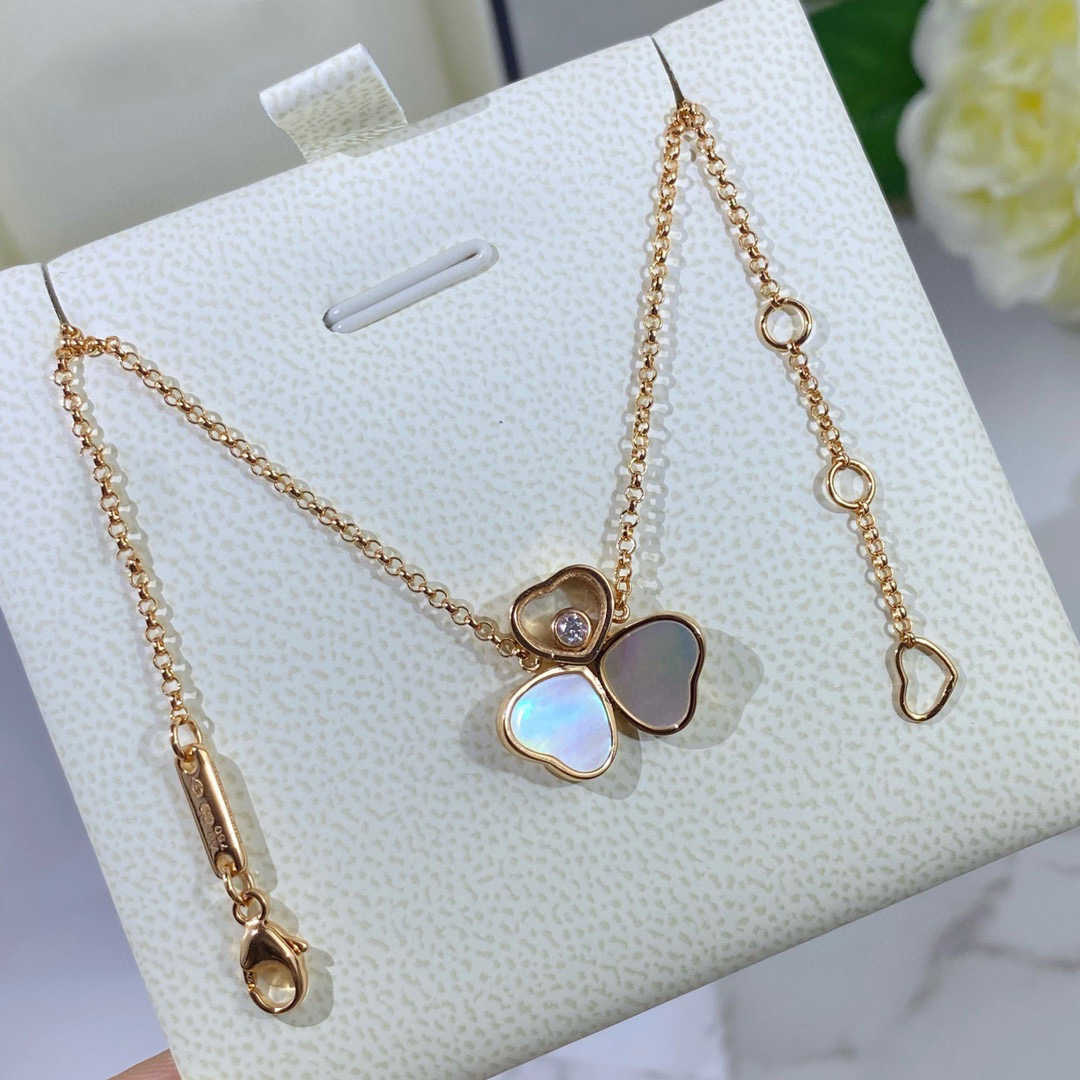 2022 Sterling Silver Women's Jewelry, Beach Necklace, 3 Heart-shaped Pendants, Happy Sports, Diamond Design, Luxury Brand, New 925