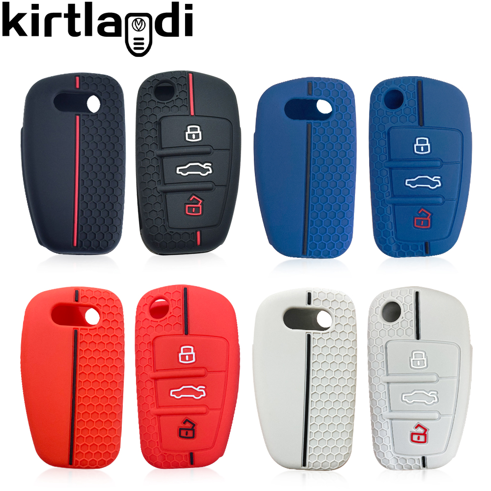 

Silicone Car Key Cover For Audi a6 c6 a4 b7 a1 a3 8v A3 8p a5 a7 a8 r8 TT Sq5 q5 q7 Rs5 s5 s6 s7 s8 Fold Flip key Case Fob, Royal blue 1pc