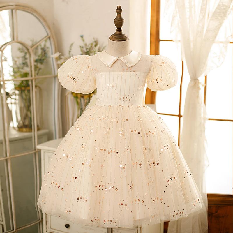 

Girl's Dresses Korean Baby Dress Girl 1st Birthday For Star Sequins Elegant Princess Infant Party Christening GownGirl's, Champagne