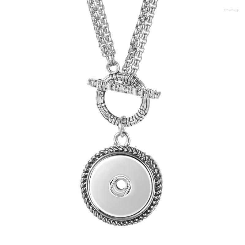 

Pendant Necklaces Stainless Steel Chain Vocheng Interchangeable Jewerly Ginger Snap Jewelry Toggle Necklace For 18mm Charms NN-721