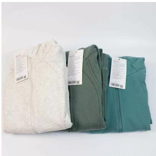 

L-s Ruru Yogas suit scuba women's leisure sports Hoodie sweater autumn and winter Plush thickened zipper coat, Beige